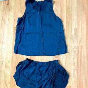 Lunya silk navy set! Size small